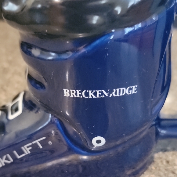 Ski Boot Shaped Blue and White Mug - Picture 3 of 4
